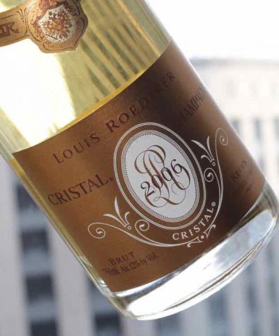 Bottle of Champagne from Cristal Roederer tasting