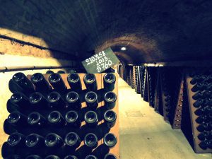 Visit of the cellar of ruinart and tasting during a luxury wine day tour to champagne