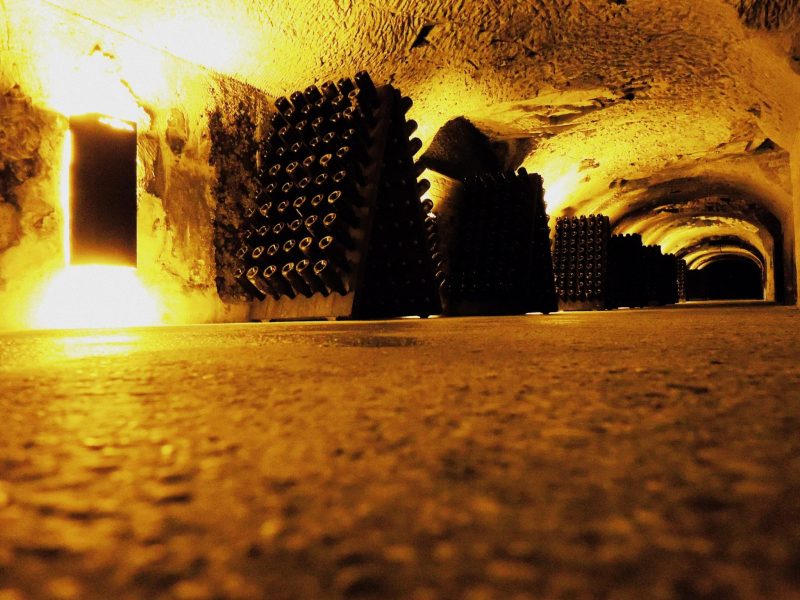 Visit of the cellar of ruinart and tasting during a luxury wine day tour to champagne