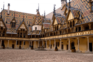 Hotel Dieu from Beaune during a wine tour of the french regions