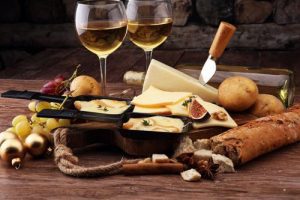 Winter cheese and wine